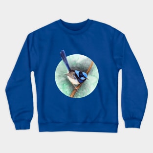 Superb Blue Fairy-Wren by Nadya Neklioudova Crewneck Sweatshirt